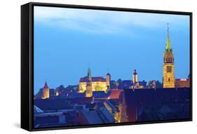 View over City at Sunset with St. Lorenz-Neil Farrin-Framed Stretched Canvas