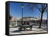 View over City from Miradouro de Sao Pedro de Alcantara, Bairro Alto, Lisbon, Portugal, Europe-Stuart Black-Framed Stretched Canvas