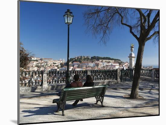 View over City from Miradouro de Sao Pedro de Alcantara, Bairro Alto, Lisbon, Portugal, Europe-Stuart Black-Mounted Photographic Print
