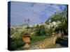 View Over City from the Public Gardens, Taormina, Sicily, Italy, Europe-Sheila Terry-Stretched Canvas