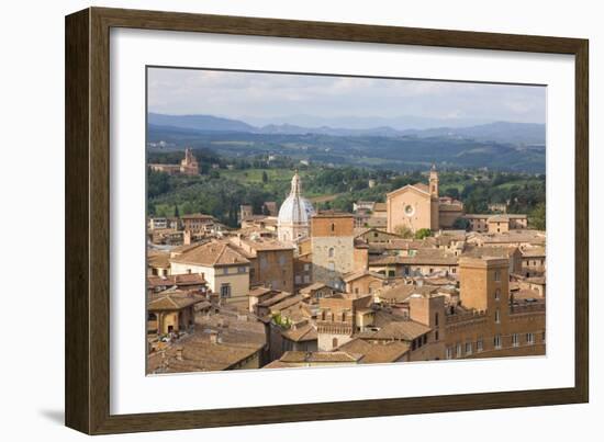 View over City Rooftops to Rolling Hills, the Basilica of San Francesco Prominent, Siena-Ruth Tomlinson-Framed Photographic Print