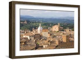 View over City Rooftops to Rolling Hills, the Basilica of San Francesco Prominent, Siena-Ruth Tomlinson-Framed Photographic Print