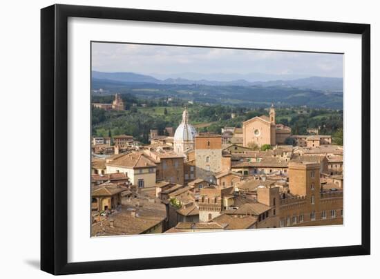 View over City Rooftops to Rolling Hills, the Basilica of San Francesco Prominent, Siena-Ruth Tomlinson-Framed Photographic Print