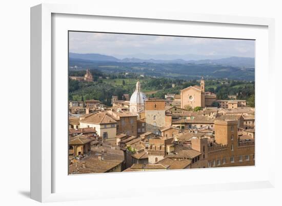 View over City Rooftops to Rolling Hills, the Basilica of San Francesco Prominent, Siena-Ruth Tomlinson-Framed Photographic Print