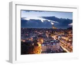 View over City with Hassan II Mosque, Third Largest Mosque in World, Casablanca, Morocco-Gavin Hellier-Framed Photographic Print