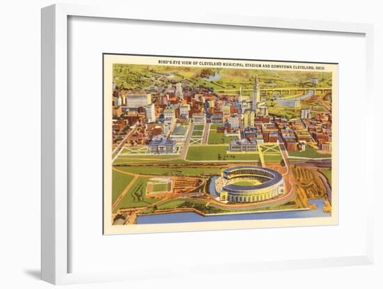 View over Cleveland Stadium, Cleveland, Ohio-null-Framed Art Print