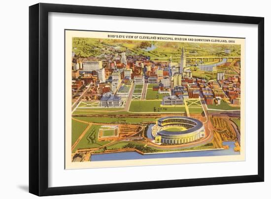 View over Cleveland Stadium, Cleveland, Ohio-null-Framed Art Print