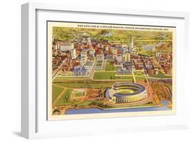 View over Cleveland Stadium, Cleveland, Ohio-null-Framed Art Print