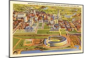 View over Cleveland Stadium, Cleveland, Ohio-null-Mounted Art Print