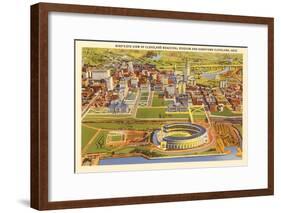 View over Cleveland Stadium, Cleveland, Ohio-null-Framed Art Print