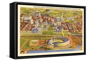 View over Cleveland Stadium, Cleveland, Ohio-null-Framed Stretched Canvas