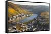 View over Cochem and the Mosel River in Autumn-Miles Ertman-Framed Stretched Canvas