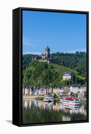 View over Cochem with Cochem Castle in the Background-Michael Runkel-Framed Stretched Canvas