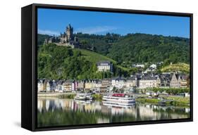 View over Cochem with Cochem Castle in the Background-Michael Runkel-Framed Stretched Canvas