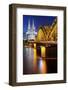 View over Cologne in the Evening, North Rhine-Westphalia, Germany-Steve Simon-Framed Photographic Print