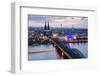 View over Cologne in the Evening, North Rhine-Westphalia, Germany-Steve Simon-Framed Photographic Print