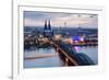 View over Cologne in the Evening, North Rhine-Westphalia, Germany-Steve Simon-Framed Photographic Print