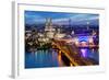 View over Cologne in the Evening, North Rhine-Westphalia, Germany-Steve Simon-Framed Photographic Print