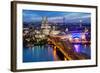 View over Cologne in the Evening, North Rhine-Westphalia, Germany-Steve Simon-Framed Photographic Print