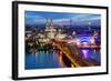 View over Cologne in the Evening, North Rhine-Westphalia, Germany-Steve Simon-Framed Photographic Print