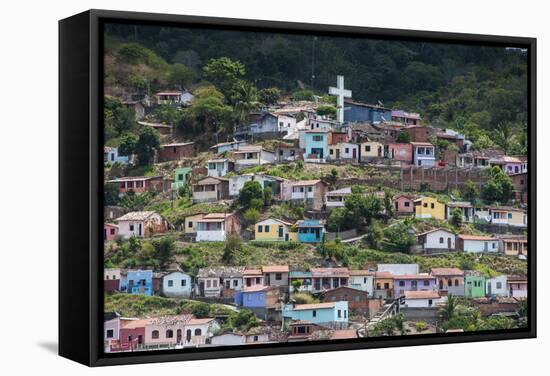 View over Colourful Houses in Cachoeira, Bahia, Brazil, South America-Michael Runkel-Framed Stretched Canvas