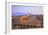 View over Corfu Old Town with Agios Spyridon at Dusk, Corfu Old Town, Corfu-Neil Farrin-Framed Photographic Print