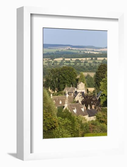 View over Cotswold Village, Icomb, Cotswolds, Gloucestershire, England, United Kingdom, Europe-Stuart Black-Framed Photographic Print