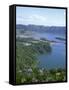 View Over Crater Lake, Sete Citades, San Miguel, Azores Islands, Portugal, Atlantic-David Lomax-Framed Stretched Canvas