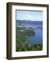 View Over Crater Lake, Sete Citades, San Miguel, Azores Islands, Portugal, Atlantic-David Lomax-Framed Photographic Print