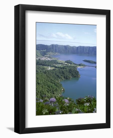 View Over Crater Lake, Sete Citades, San Miguel, Azores Islands, Portugal, Atlantic-David Lomax-Framed Photographic Print