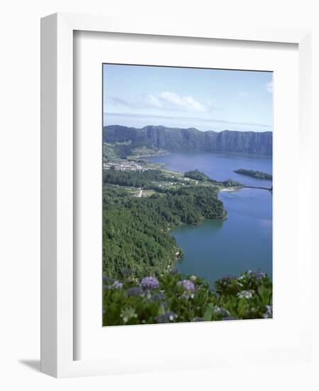 View Over Crater Lake, Sete Citades, San Miguel, Azores Islands, Portugal, Atlantic-David Lomax-Framed Photographic Print