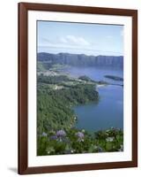 View Over Crater Lake, Sete Citades, San Miguel, Azores Islands, Portugal, Atlantic-David Lomax-Framed Photographic Print