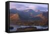 View over Derwentwater of Newlands Valley, Lake District Nat'l Pk, Cumbria, England, UK-Ian Egner-Framed Stretched Canvas