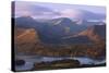 View over Derwentwater of Newlands Valley, Lake District Nat'l Pk, Cumbria, England, UK-Ian Egner-Stretched Canvas