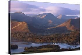 View over Derwentwater of Newlands Valley, Lake District Nat'l Pk, Cumbria, England, UK-Ian Egner-Stretched Canvas