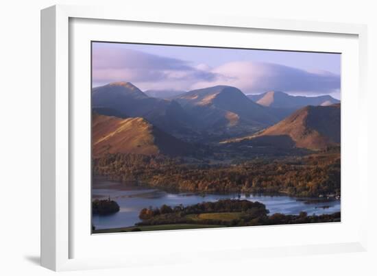 View over Derwentwater of Newlands Valley, Lake District Nat'l Pk, Cumbria, England, UK-Ian Egner-Framed Photographic Print