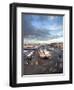 View Over Djemaa El Fna at Dusk With Foodstalls and Crowds of People, Marrakech, Morocco-Lee Frost-Framed Photographic Print