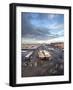 View Over Djemaa El Fna at Dusk With Foodstalls and Crowds of People, Marrakech, Morocco-Lee Frost-Framed Photographic Print