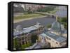 View over Dresden and the River Elbe, Dresden, Saxony, Germany, Europe-Michael Runkel-Framed Stretched Canvas