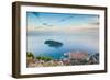 View over Dubrovnik, Lokum Island and Adriatic Sea, Dubrovnik, Dalmatian Coast, Croatia, Europe-Matthew Williams-Ellis-Framed Photographic Print