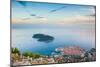 View over Dubrovnik, Lokum Island and Adriatic Sea, Dubrovnik, Dalmatian Coast, Croatia, Europe-Matthew Williams-Ellis-Mounted Photographic Print