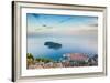 View over Dubrovnik, Lokum Island and Adriatic Sea, Dubrovnik, Dalmatian Coast, Croatia, Europe-Matthew Williams-Ellis-Framed Photographic Print
