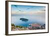 View over Dubrovnik, Lokum Island and Adriatic Sea, Dubrovnik, Dalmatian Coast, Croatia, Europe-Matthew Williams-Ellis-Framed Photographic Print