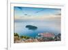 View over Dubrovnik, Lokum Island and Adriatic Sea, Dubrovnik, Dalmatian Coast, Croatia, Europe-Matthew Williams-Ellis-Framed Photographic Print