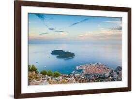 View over Dubrovnik, Lokum Island and Adriatic Sea, Dubrovnik, Dalmatian Coast, Croatia, Europe-Matthew Williams-Ellis-Framed Photographic Print