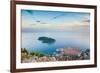 View over Dubrovnik, Lokum Island and Adriatic Sea, Dubrovnik, Dalmatian Coast, Croatia, Europe-Matthew Williams-Ellis-Framed Photographic Print