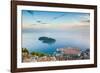 View over Dubrovnik, Lokum Island and Adriatic Sea, Dubrovnik, Dalmatian Coast, Croatia, Europe-Matthew Williams-Ellis-Framed Photographic Print