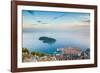 View over Dubrovnik, Lokum Island and Adriatic Sea, Dubrovnik, Dalmatian Coast, Croatia, Europe-Matthew Williams-Ellis-Framed Photographic Print