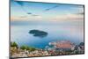 View over Dubrovnik, Lokum Island and Adriatic Sea, Dubrovnik, Dalmatian Coast, Croatia, Europe-Matthew Williams-Ellis-Mounted Photographic Print