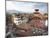 View over Durbar Square from Rooftop Cafe Showing Temples and Busy Streets, Kathmandu, Nepal, Asia-Lee Frost-Mounted Photographic Print